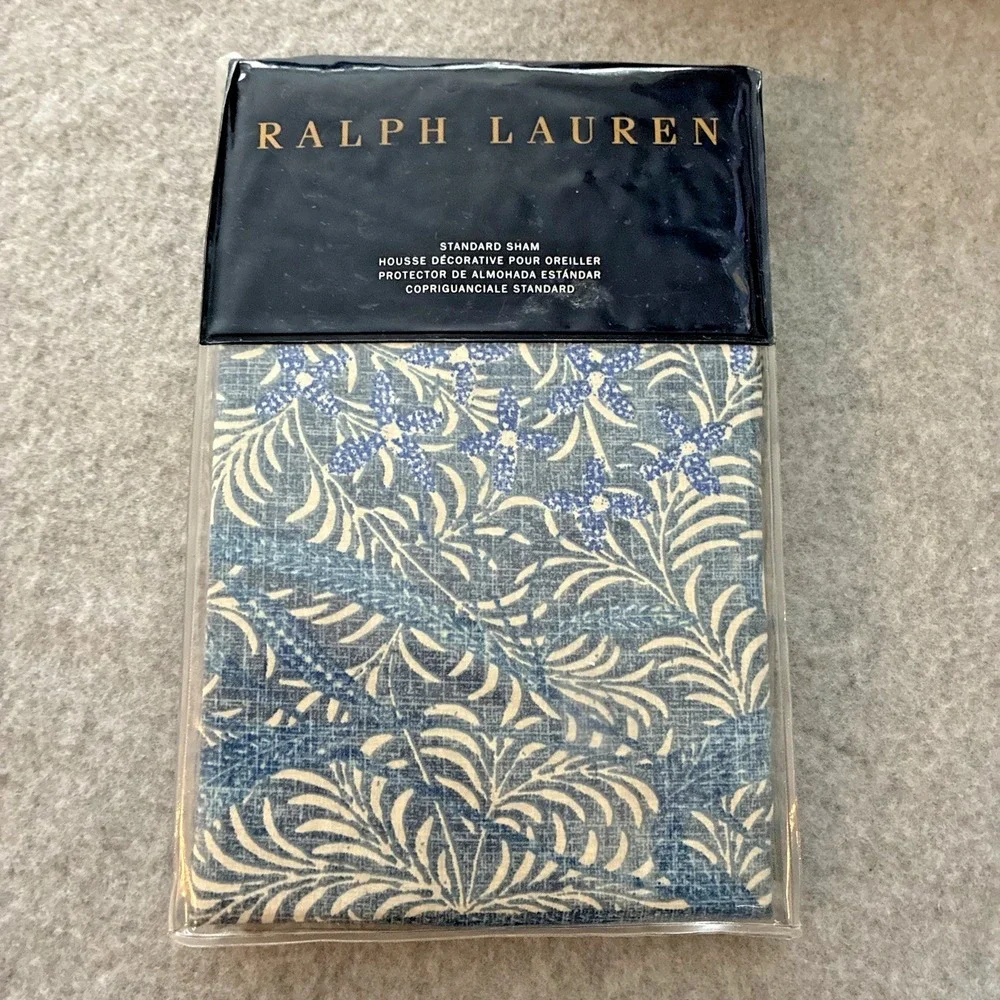Ralph Lauren Meadow Lane Kaley Blue Standard Pillow Sham/Pillowcase 20